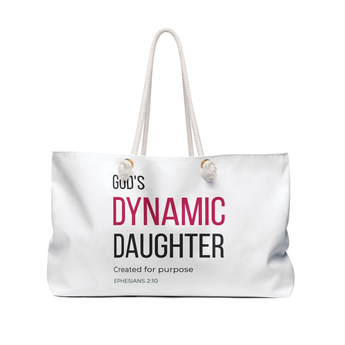 God’s Dynamic Daughter Weekender Bag – Christian Travel Tote with Ephesians 2:10