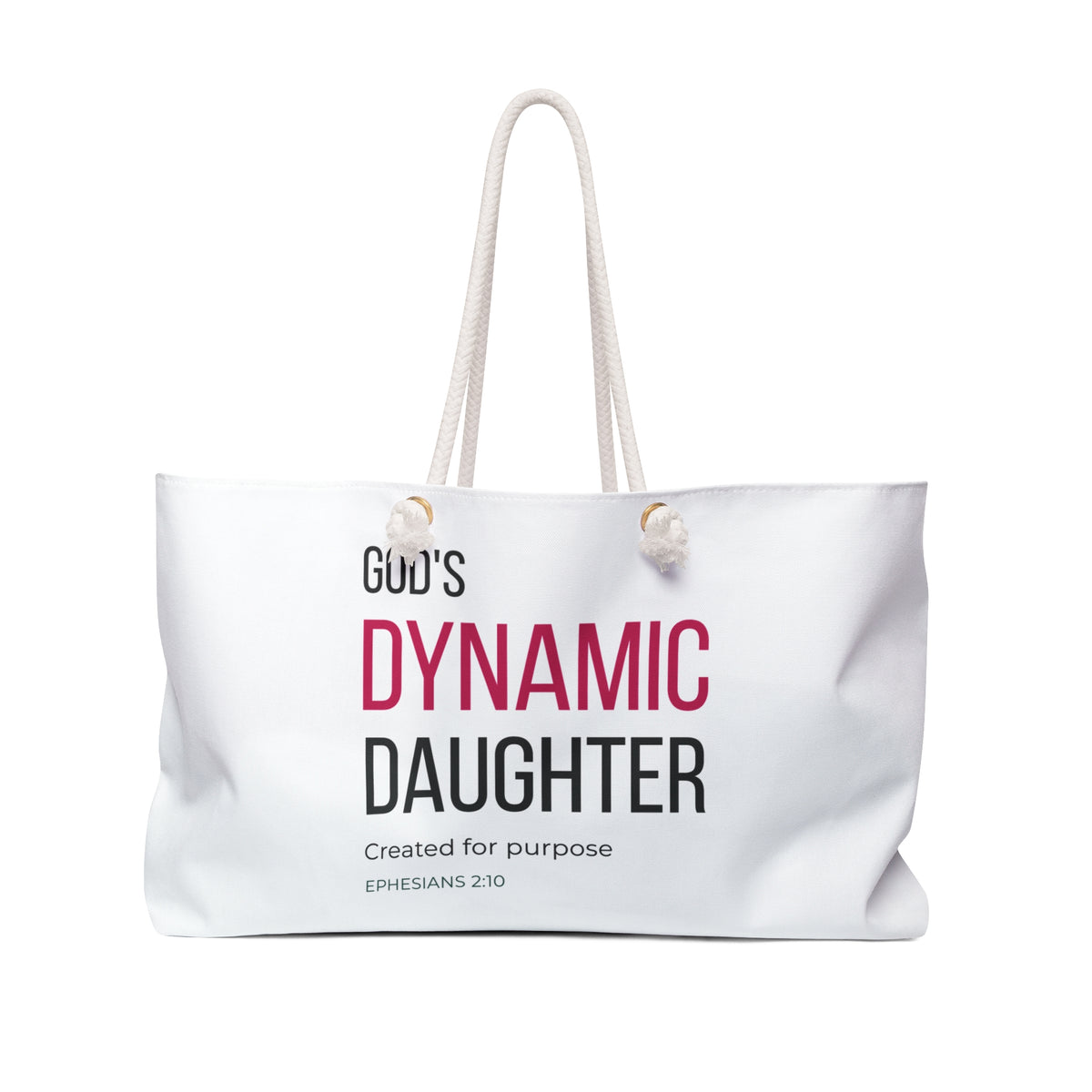 God’s Dynamic Daughter Weekender Bag – Christian Travel Tote with Ephesians 2:10